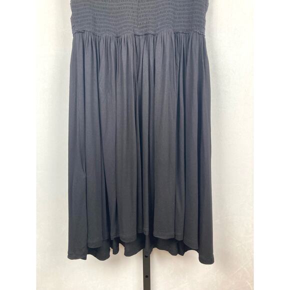 Whistles Crochet Lace Jersey Dress Black Size L Tassels Smocked Flowy Sleeveless - Picture 8 of 10